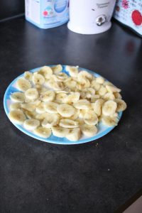 bananes coupées tarte